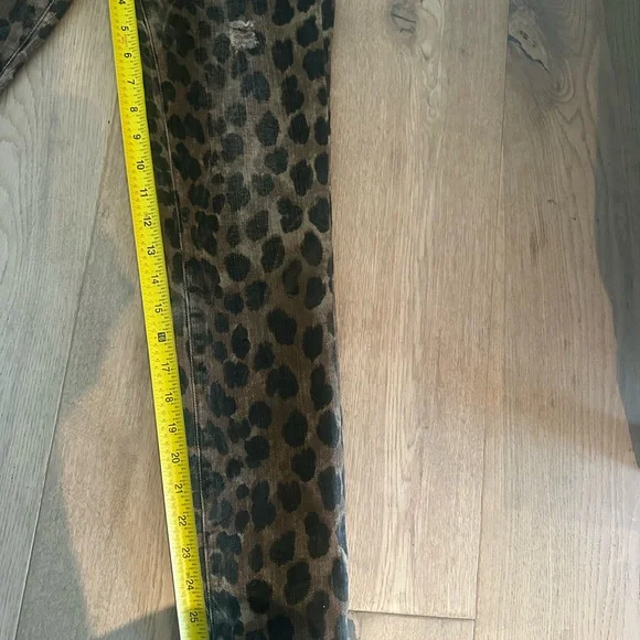 Leopard Print Women's R13 Edgy Rustic Jeans - Picture 3 of 10